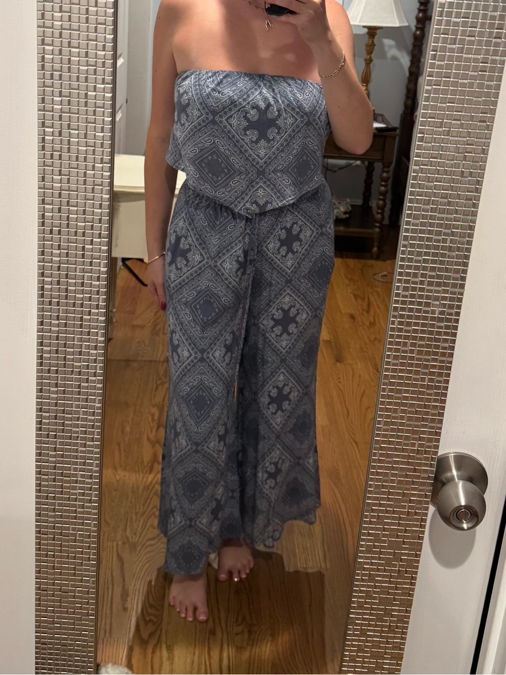 Strapless Blue Bandana Set